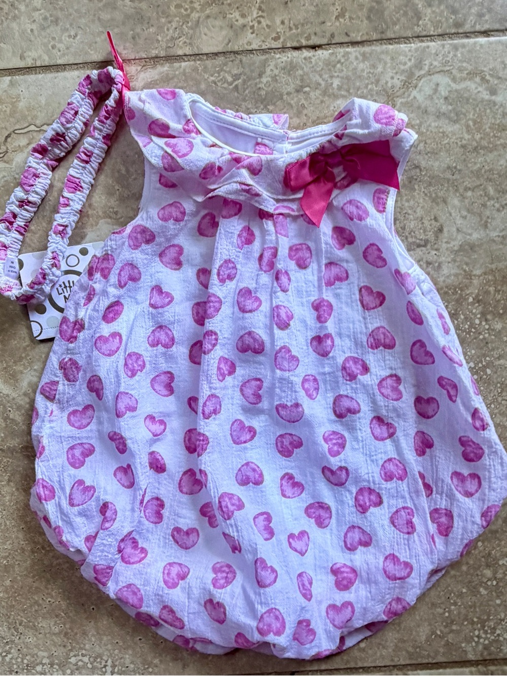 NWT! Little Me Bubble Romper w/Matching Headband